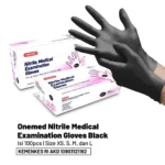 Sarung Tangan Onemed Nitrile Exam Glove Black Box isi 100 Size M