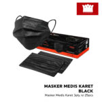 Masker Karet Medis 3ply All Black Onemed Box Isi 25