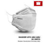 Masker Karet Medis UFO Abu 3D OneMed 4ply Box isi 20pcs BLI
