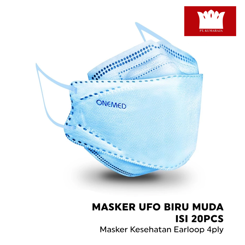 Masker Karet Medis UFO Biru 3D OneMed 4ply Box isi 20pcs BLI Masker Karet Medis UFO Biru 3D OneMed 4ply Box isi 20pcs - Gambar 1