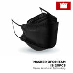 Masker Karet UFO Hitam 3D OneMed 4ply Box isi 20pcs