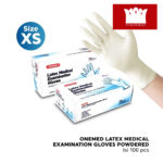 Sarung Tangan Latex Onemed Exam Glove Putih Box isi 100 - XS
